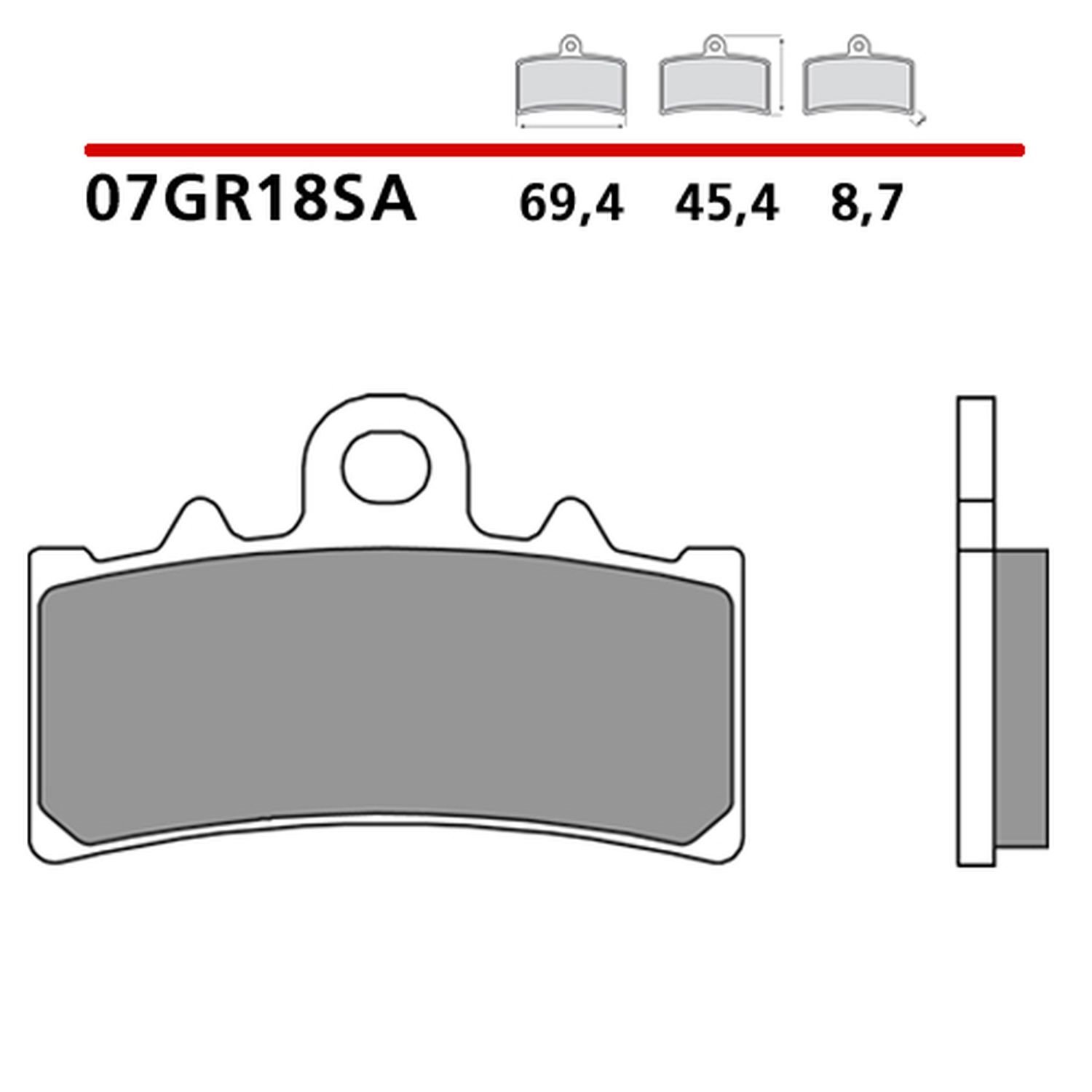 Klocki hamulcowe KH606 Road Sinter SA Brembo | 07GR18SA