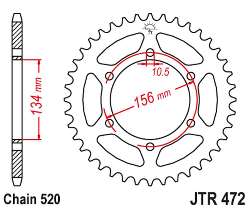 Zębatka tylna 508 41 Kawasaki KR 250 (łańc. 520) JT | JTR472.41