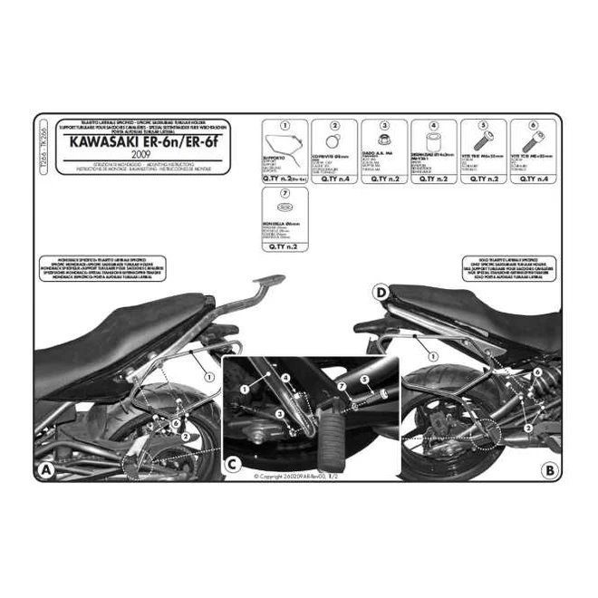 Stelaż pod sakwy Kawasaki ER-6N/F Kappa | TK262