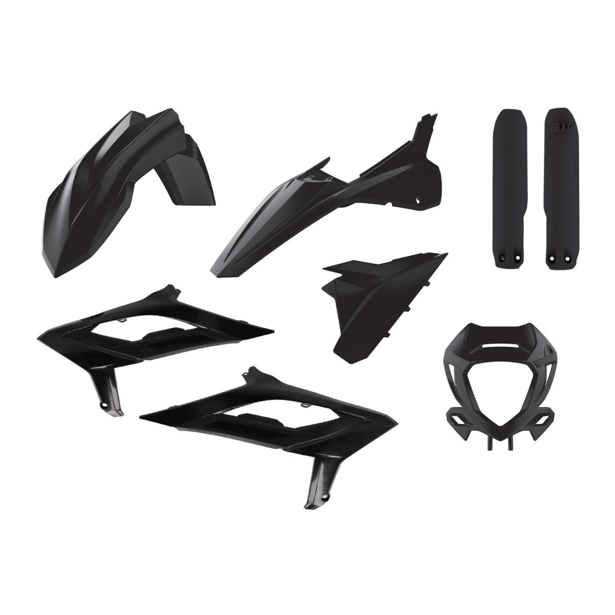 Komplet plastików (FULL KIT) z osłoną lampy i osłonami amortyzatorów Beta RR 2T/4T Czarny Polisport | 91317