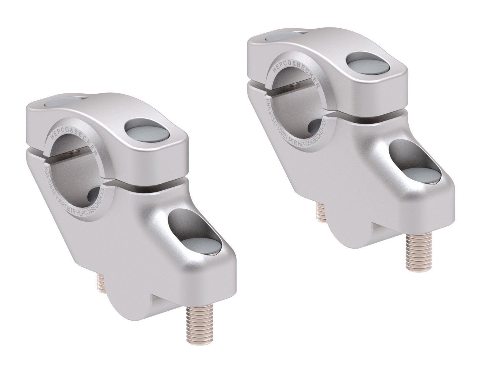Podwyższenie kierownicy z przesunięciem Kawasaki Z 500 / SE 2024-2026, 30 mm w górę, 21 mm w tył, srebrne Hepco & Becker | 42402547 00 09