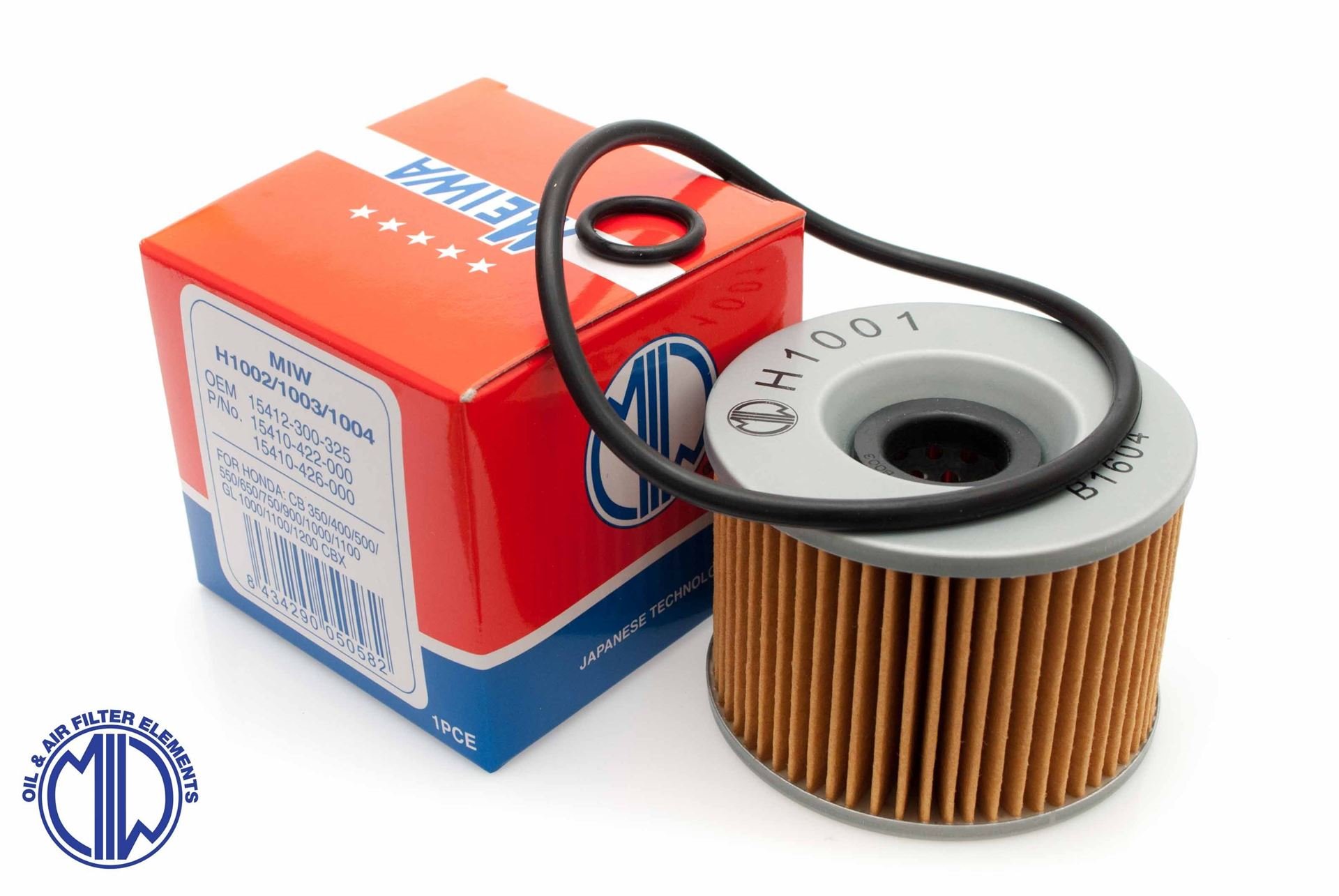 Filtr oleju Honda, Kawasaki, Yamaha HF401 (z O-RINGAMI) MIW | H1001