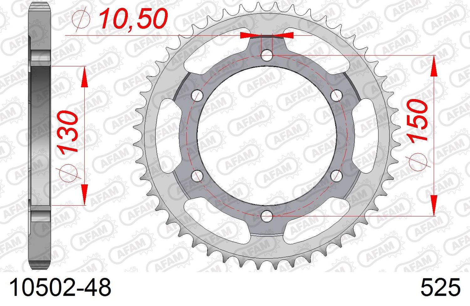 Zębatka tylna 48 Honda XL 650V Transalp ŁAŃC. 525 AFAM | 10502-48