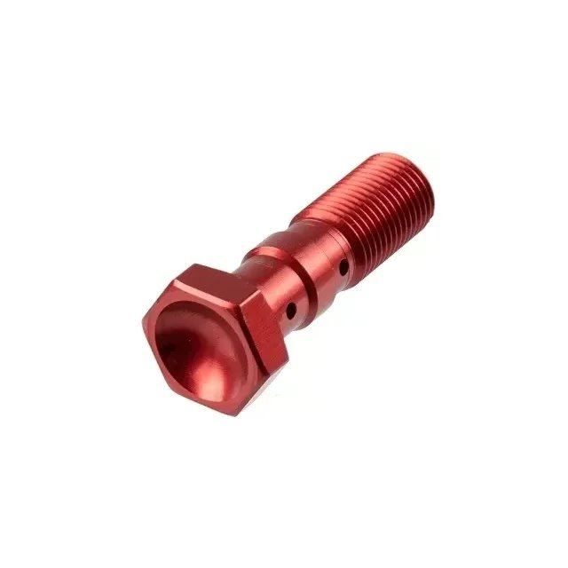 ZF Śruba hydrauliczna do przewodów hamulcowych M10x1,00 podwójna, kolor czerwony TRW | MCH971R