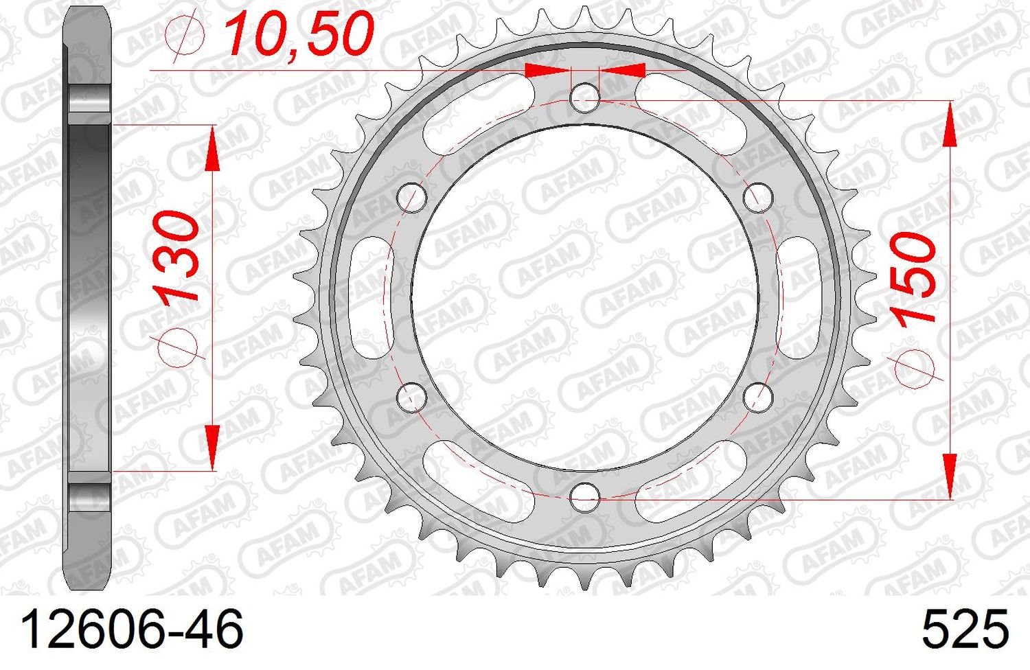 Zębatka tylna 46 Yamaha FZ 8 ŁAŃC. 525 AFAM | 12606-46