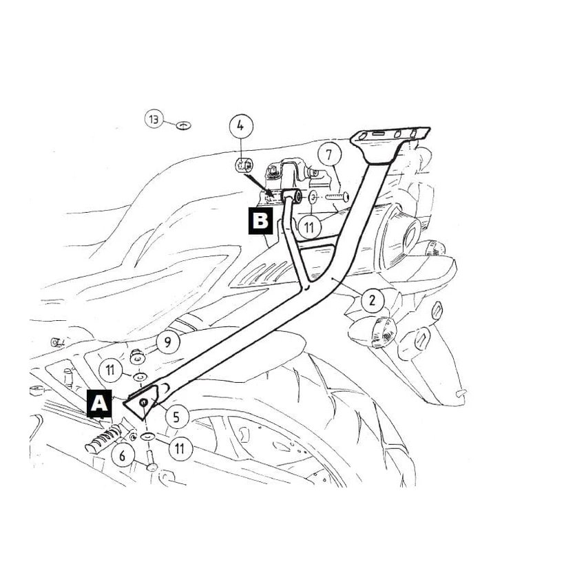 Stelaż kufra centralnego Alurack Yamaha FZ 6 / Fazer 2004 - 2006 Hepco Becker | 6504506 01 01