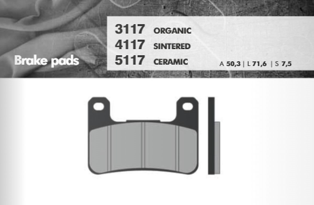 Klocki hamulcowe KH379 Suzuki GSXR/VZR/M1800, Kawasaki ZX10/Z1000, PRZÓD Brenta | BR3117