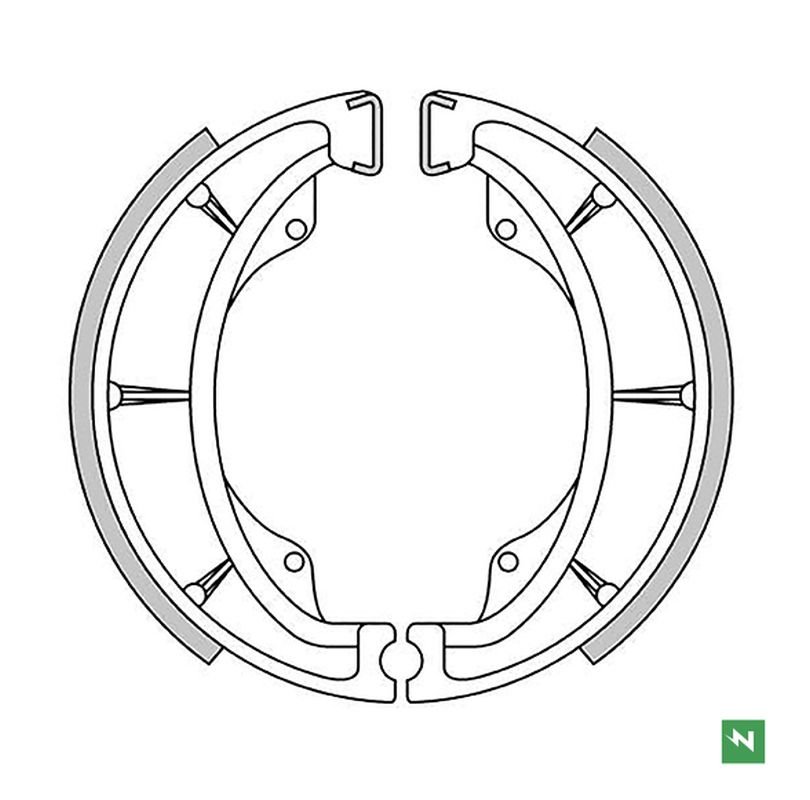 Szczęki hamulcowe tył Kawasaki KLR 600, KX 125/250/500, KH 125, BN 125 Eliminator, AR 125, Suzuki EN 125, GN 125/250, GZ 125, RM 500, VL 125 NEWFREN | GF1147