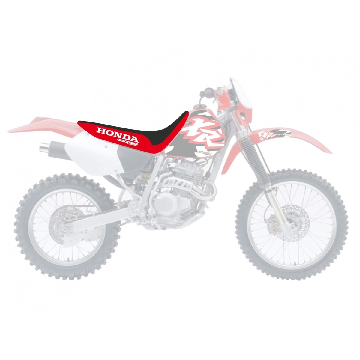 Pokrowiec/poszycie na siedzenie Honda XR 250/400 (17) Logo Honda, Czarny/Czerwony BLACKBIRD | E1101/03