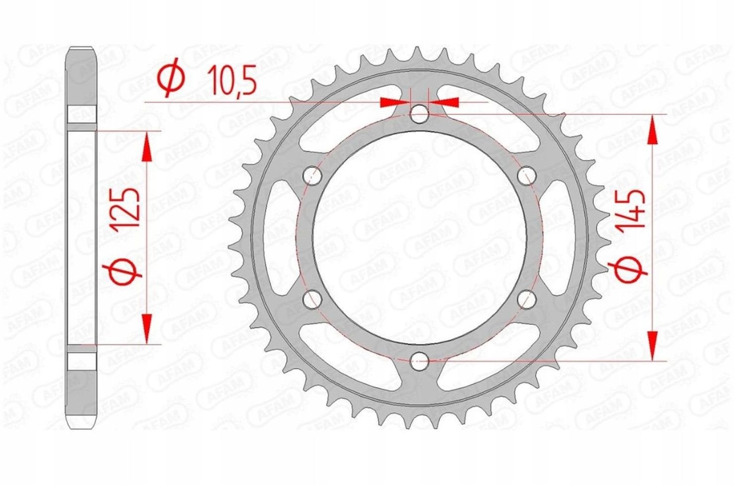 Zębatka tylna Yamaha TDM 850 (4TX) 43 zębów (Łańcuch 525) AFAM | 12603-43