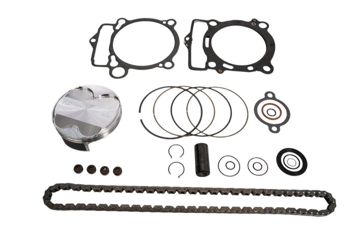 Zestaw naprawczy góry silnika KTM EXC-F 350/EXCF350, SX-F 350/SXF350, Husqvarna FE 350, FC 350, GAS GAS EC 350 F (STD. 89.96MM) (14.0:1) (Tłok, uszczelki TOP-END, łańcuszek rozrządu) VERTEX | VTKTC24694A-1