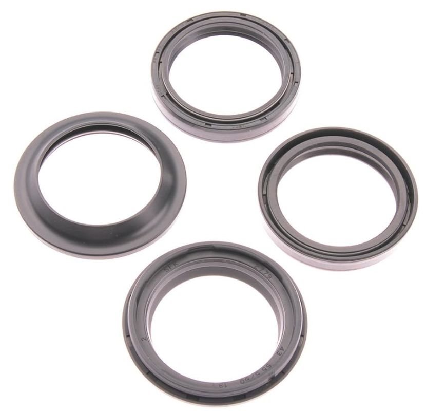 Uszczelniacze przedniego zawieszenia olejowe i pyłowe komplet 43x55x9,5/10,5 Yamaha YZF-R6/R1, TDM 900, FZ1/FZ8, Suzuki GSX-R 600/1000, Kawasaki ZX-12R/14R | FSD-046R