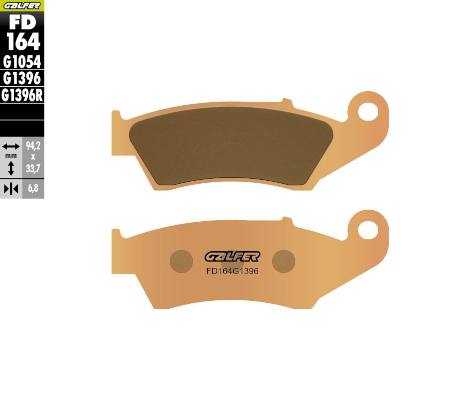 Klocki hamulcowe KH185 Spiek metaliczny (złote) OFF ROAD GALFER | FD164G1396