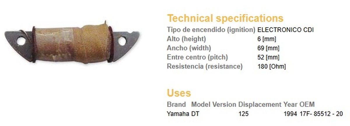 Cewka uzwojenia wzbudzająca zapłon Yamaha DT 125R | 1201-01