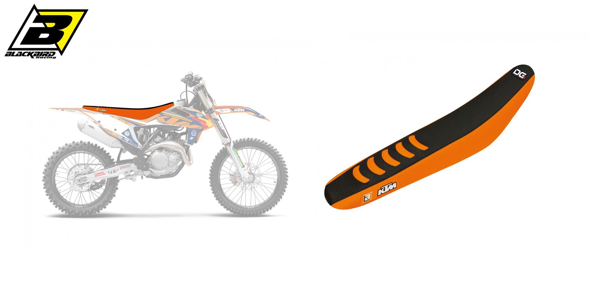 Pokrowiec/Poszycie na siedzenie KTM SX/SXF, EXC DOUBLE GRIP 3 Blackbird | E1528H