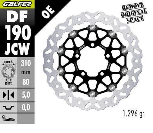 Tarcza hamulcowa przód Kawasaki Z 800, ZX-6R (636), ZX 10R Ninja, Versys 1000, GTR 1400, ZZR 1400 Floatech (310x80x5mm) Galfer | DF190JCW