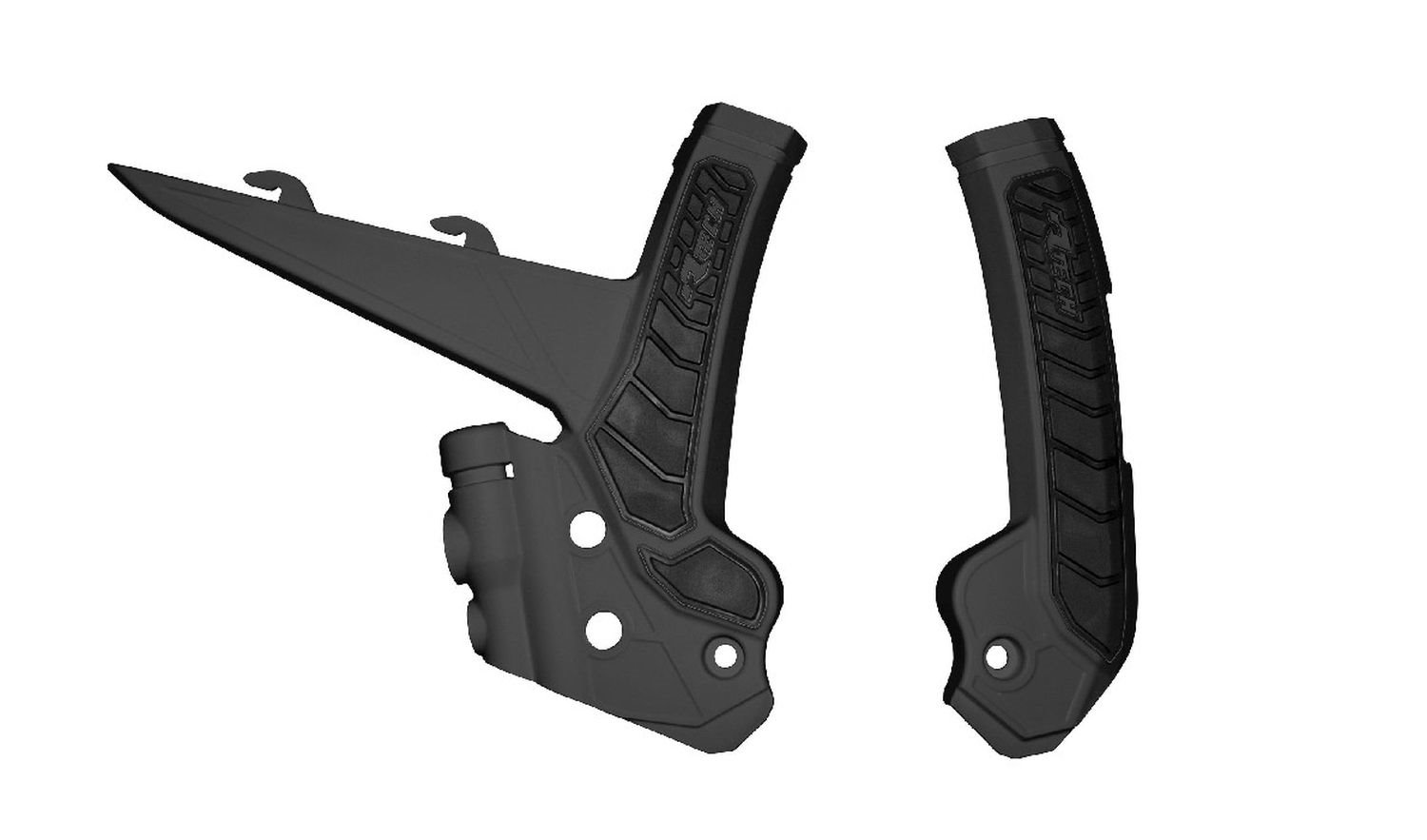 RACETECH (RTECH) OSŁONY RAMY (KOMPLET) BI-MATERIAL SUPER GRIP GAS GAS MC 125 / 250 2024, MCF 250 / 450 FACTORY EDITION 2023-2024, MCF / ECF 250 / 350 / 450 2024, KOLOR CZARNY | PRTGASNR001