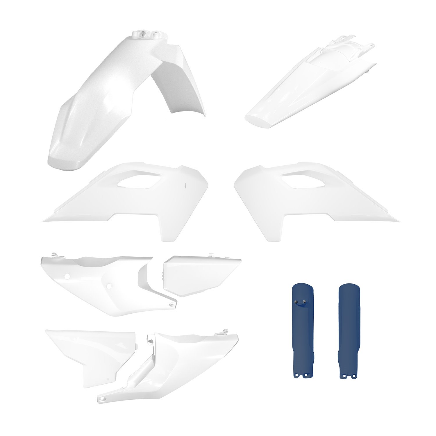 Komplet plastików FULL KIT Husqvarna TE/FE TPI OEM Biały Niebieski Polisport | 91629