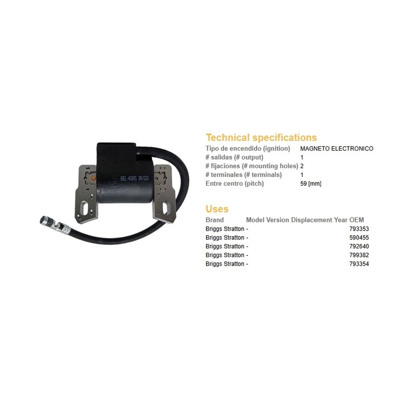 Cewkomoduł silnik Briggs Stratton DZE | 4085-01
