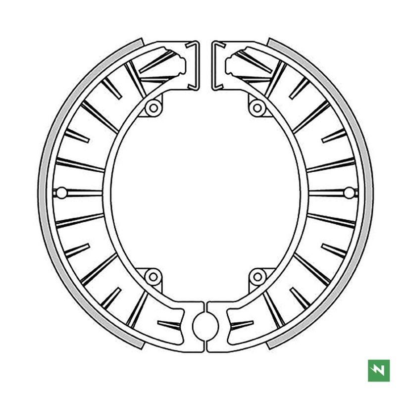 Szczęki hamulcowe przód/tył KTM MX 250, GS 175 181x25mm NEWFREN | GF1126