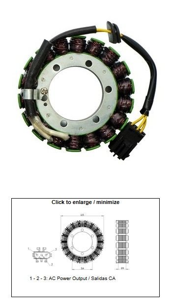 Uzwojenie alternatora (stator) BMW F 650GS, F 700GS, F 800R/ST/GT/GS Adventure DZE | 13017-01