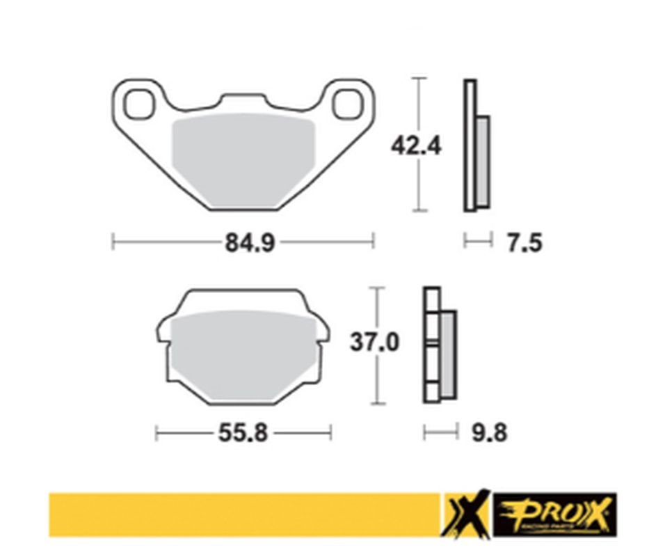 Klocki hamulcowe KH67/2/3 sinter Kawasaki KDX 200, KL 650, KLR 650, KMX 125, KX 125, Suzuki LT-A/F 500 VINSON ProX | 37.105002