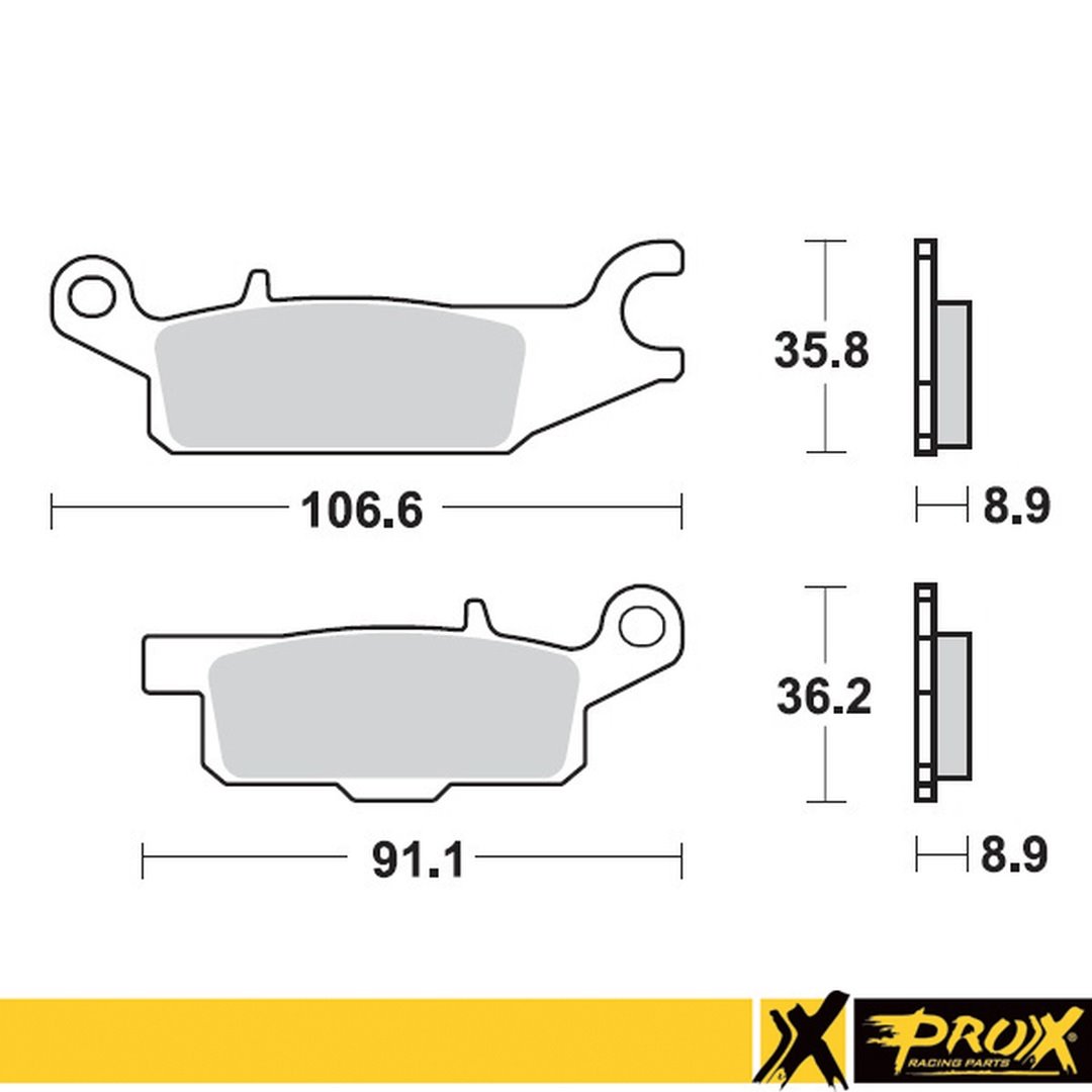 Klocki hamulcowe KH445 Yamaha YFM 550 GRIZZLY, YFM 700 GRIZZLY Tył Lewy ProX | 37.285102