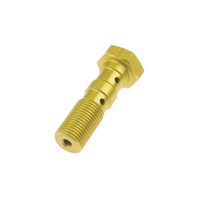 ZF Śruba hydrauliczna do przewodów hamulcowych M10x1,00 podwójna, kolor złoty TRW | MCH971G