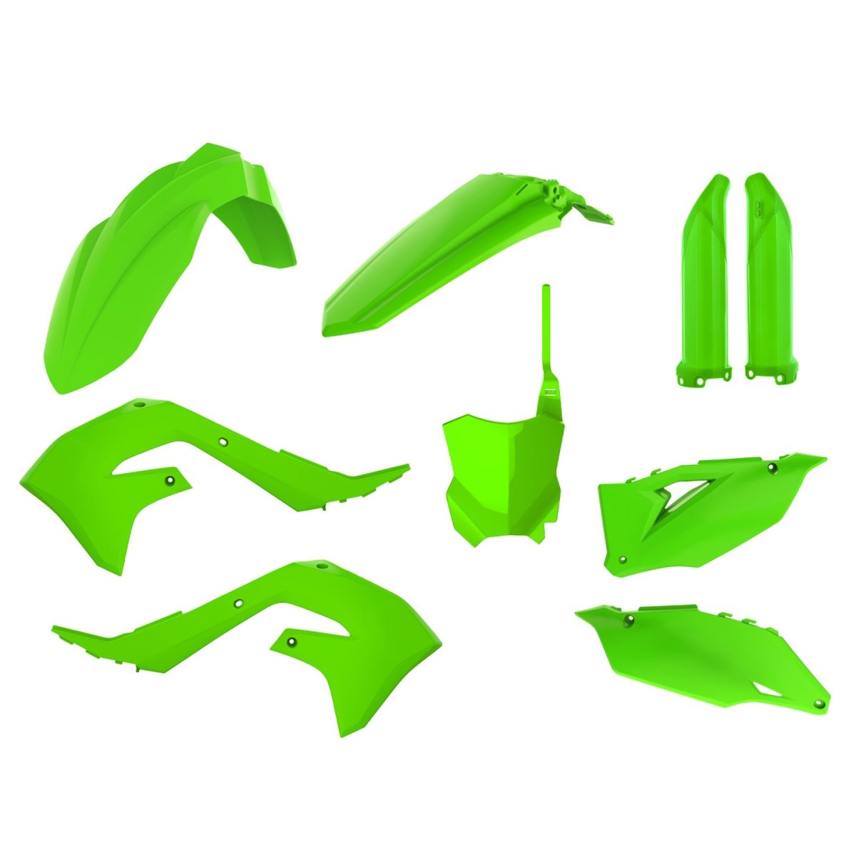 Komplet plastików Kawasaki KXF 250, KXF 450 zielony Polisport | 91025