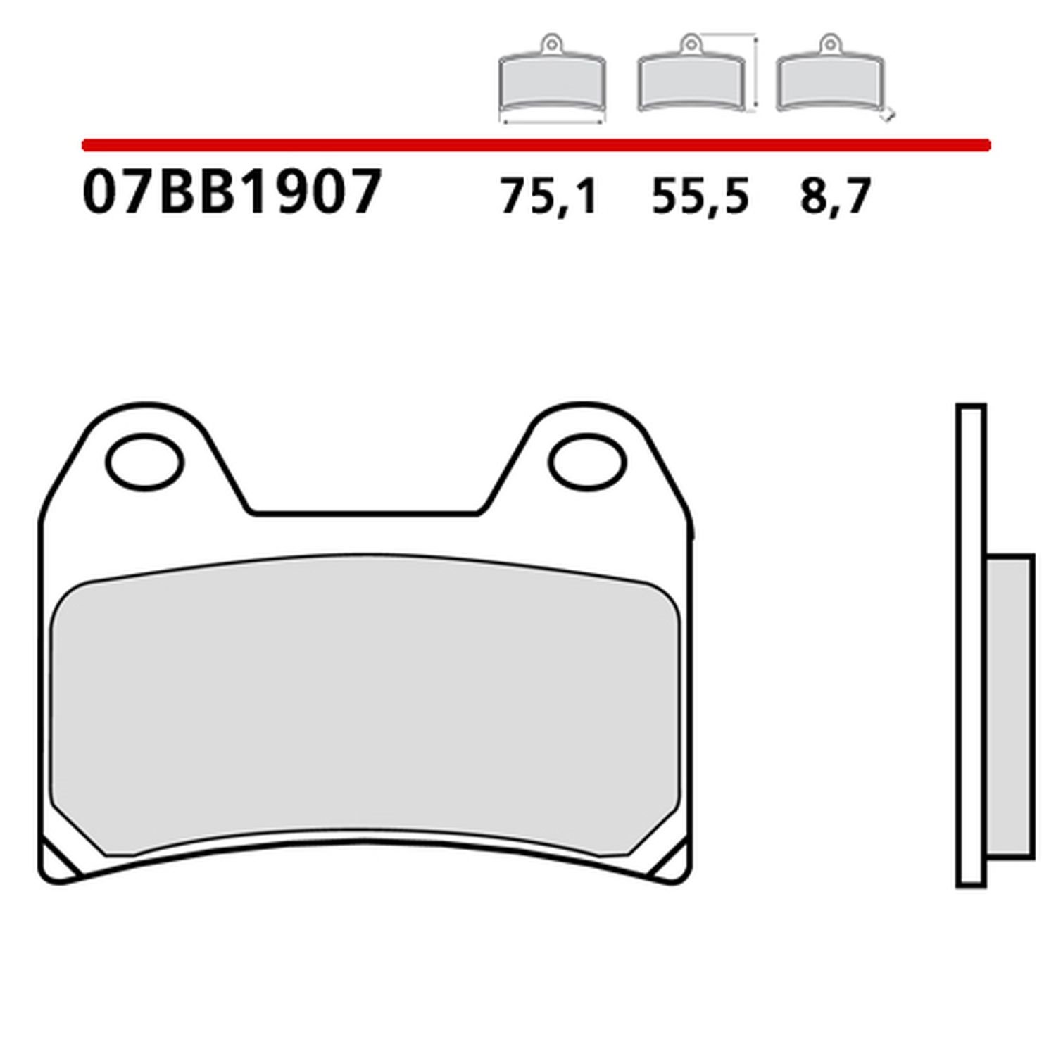 Klocki hamulcowe KH244 CARBON CERAMIC Brembo | 07BB1907