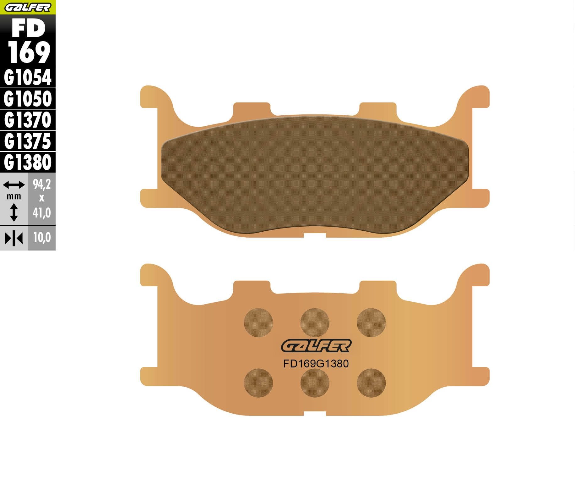 Klocki hamulcowe KH199 Spiek metaliczny (złote) SCOOTER GALFER | FD169G1380
