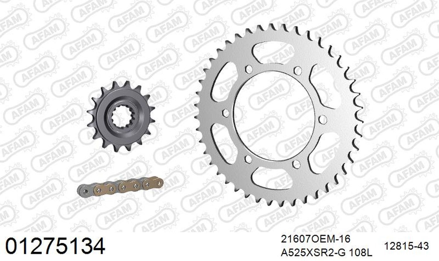 Zestaw napędowy Yamaha MT-07 ABS A525XSR2 108L Kolor złoty AFAM | 01275134