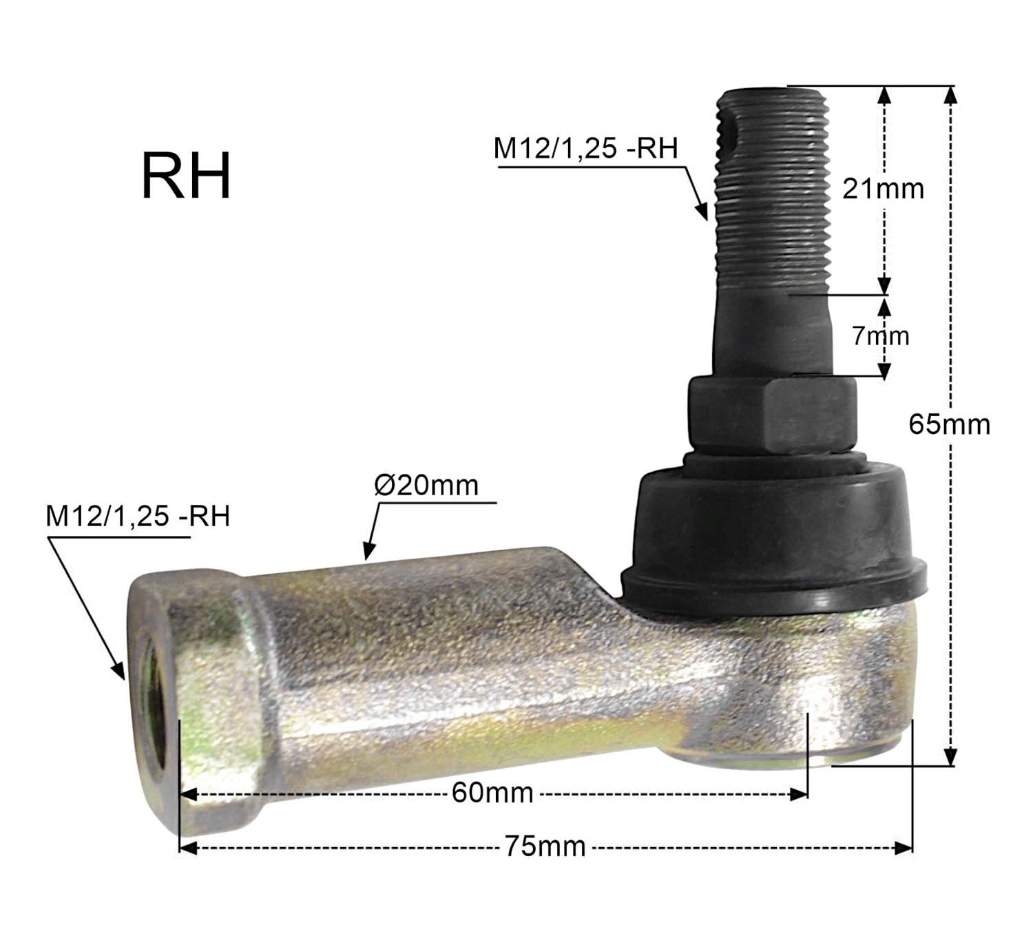 Końcówka drążka kierowniczego prawa Honda TRX 250/300/400/420/450 / 680 Rincon/700 Rubicon PROMX | PM61008RS