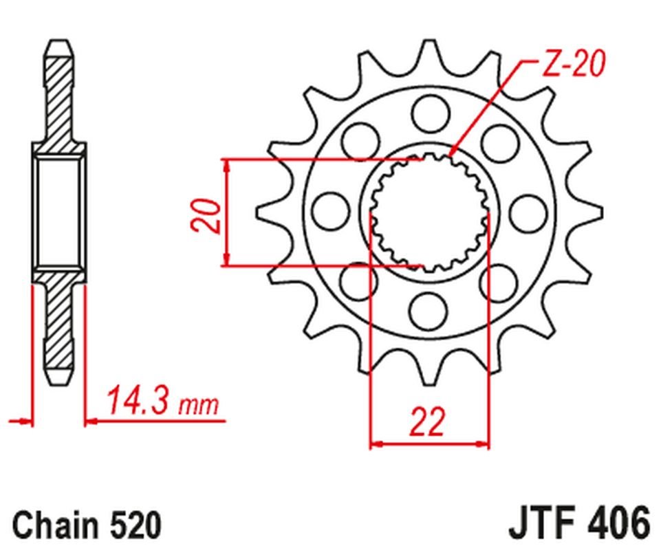 Zębatka przednia z gumą BMW G 310 GS/R (STD. -1) (łańc. 520) JT | JTF406.15RB