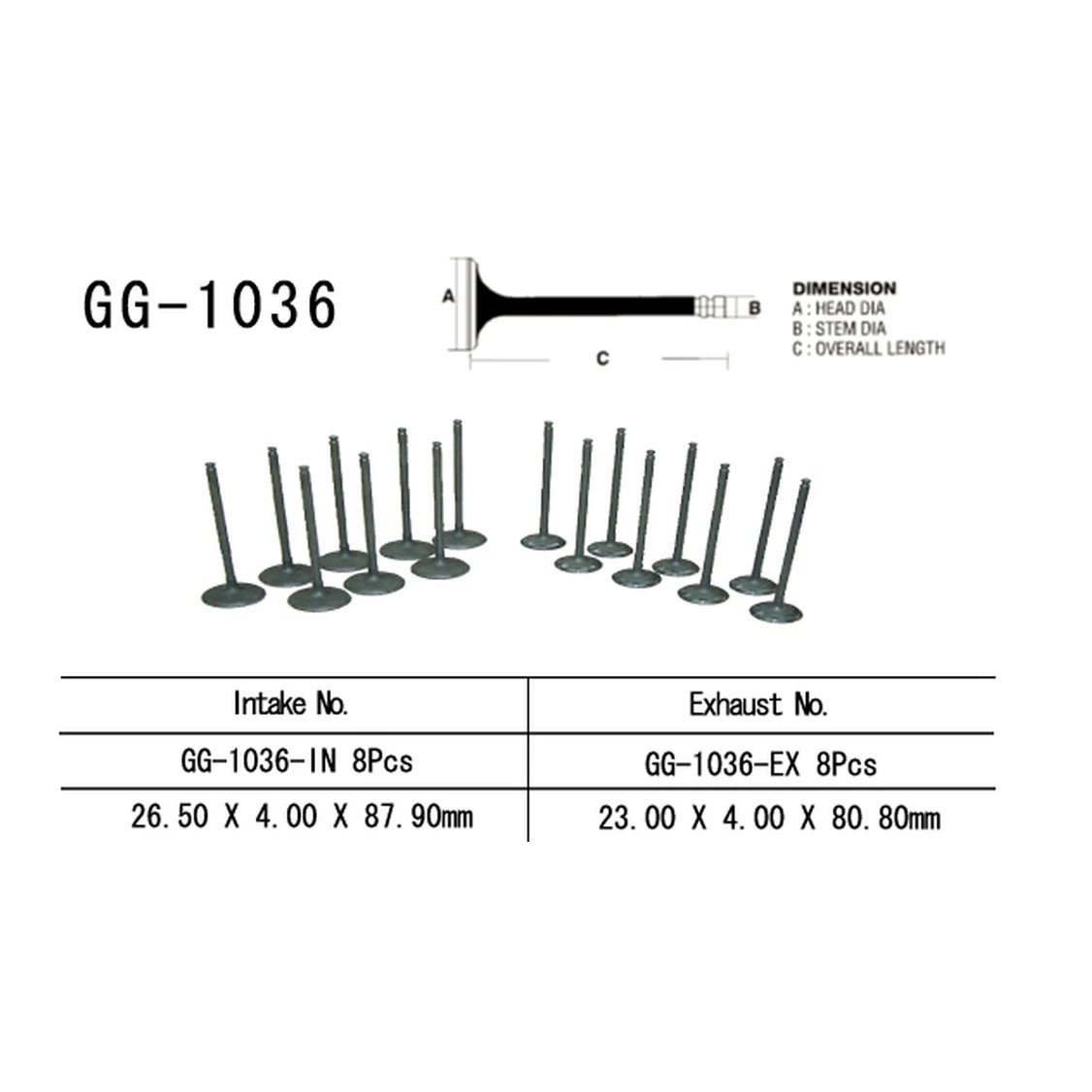 Zawór wydechowy Honda CBR 600 F4 (23,00X4,00X80,80mm) Vesrah | GG-1036-EX
