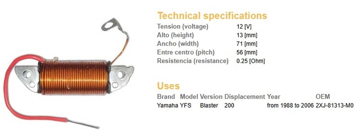 Cewka ładowania Yamaha YFS 200 Blaster | 10039-01