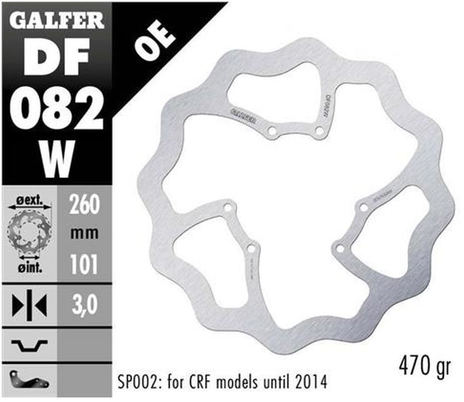 Tarcza hamulcowa przód Honda CRF 250R/300R/450R/RX/L / RS WAVE (260x101x3mm) Galfer | DF082W