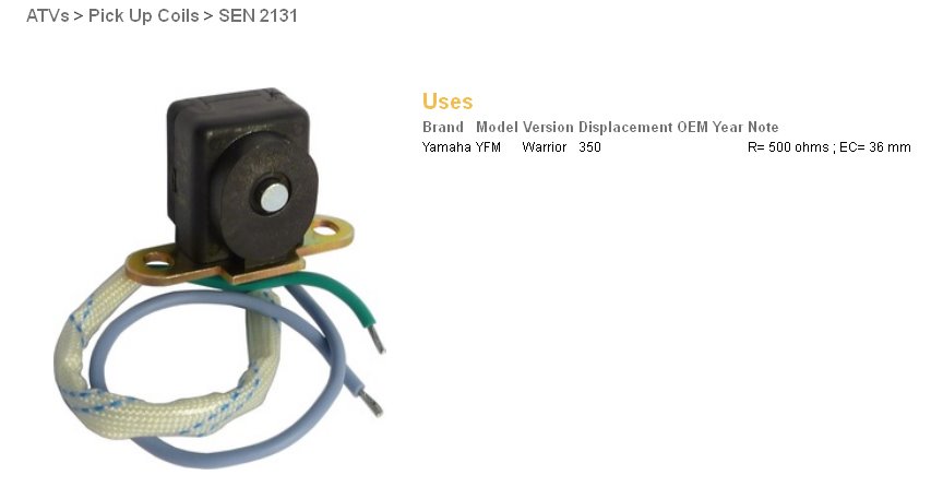 Impulsator Yamaha YFM350 WARRIOR, BRUIN, GRIZZLY, KODIAK, BIG BEAR, RHINO, YFM 660 GRIZZLY DZE | 2131-01