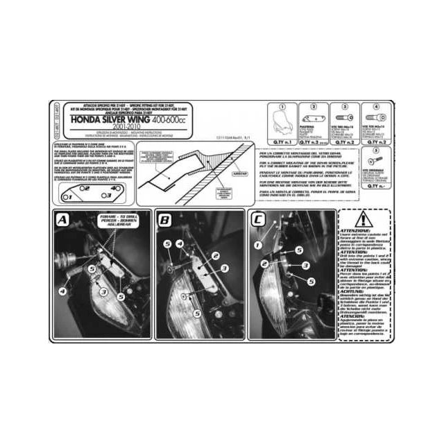 Mocowanie szyby Honda Silverwing 400/600 Kappa | D214KITK