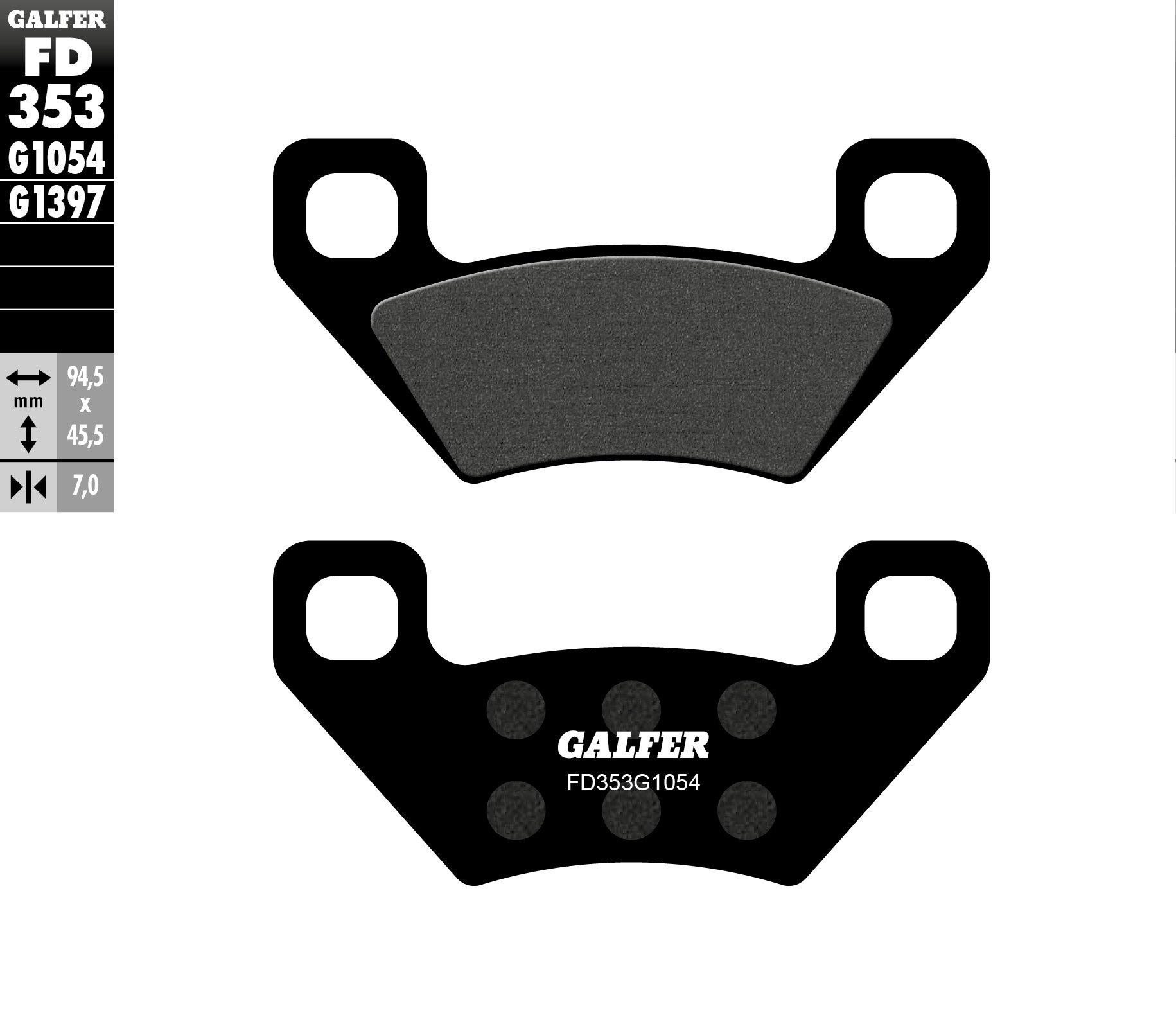 Klocki hamulcowe KH395 PÓŁMETALICZNE ATV Galfer | FD353G1054
