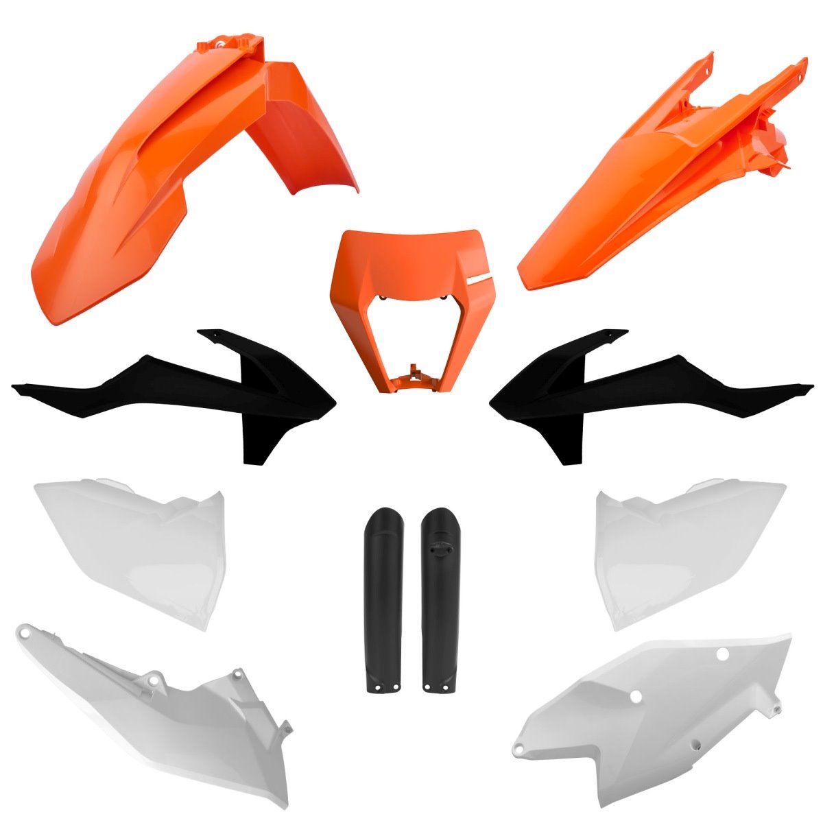 Komplet plastików KTM EXC/EXC-F TPI pomarańczowy biały czarny Polisport | 91472