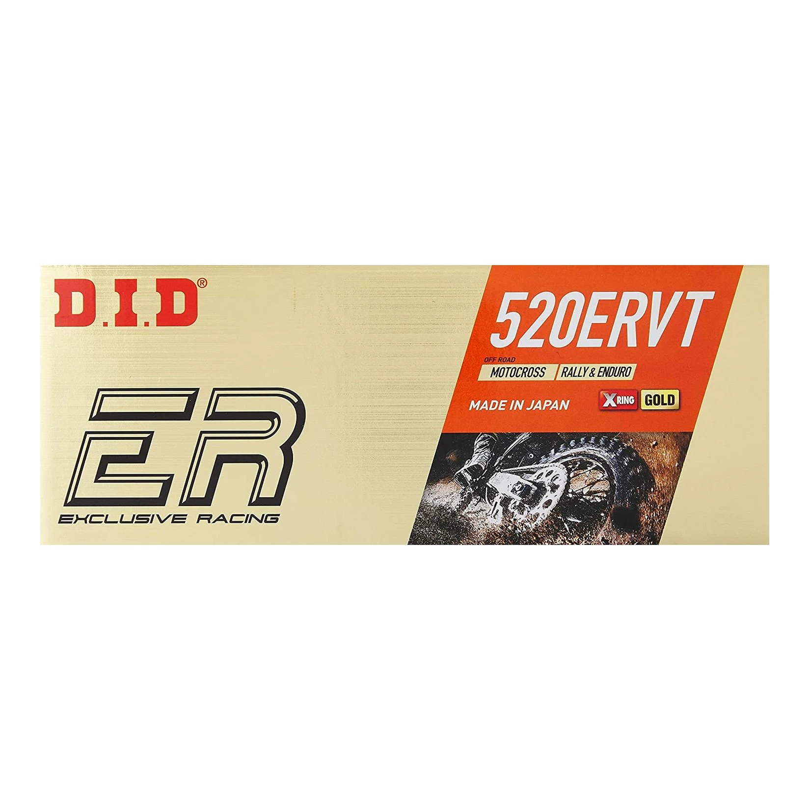 Łańcuch napędowy 520ERVT 118 X-RING otwarty z zakuwką złoty DID | 520ERVT-118ZB