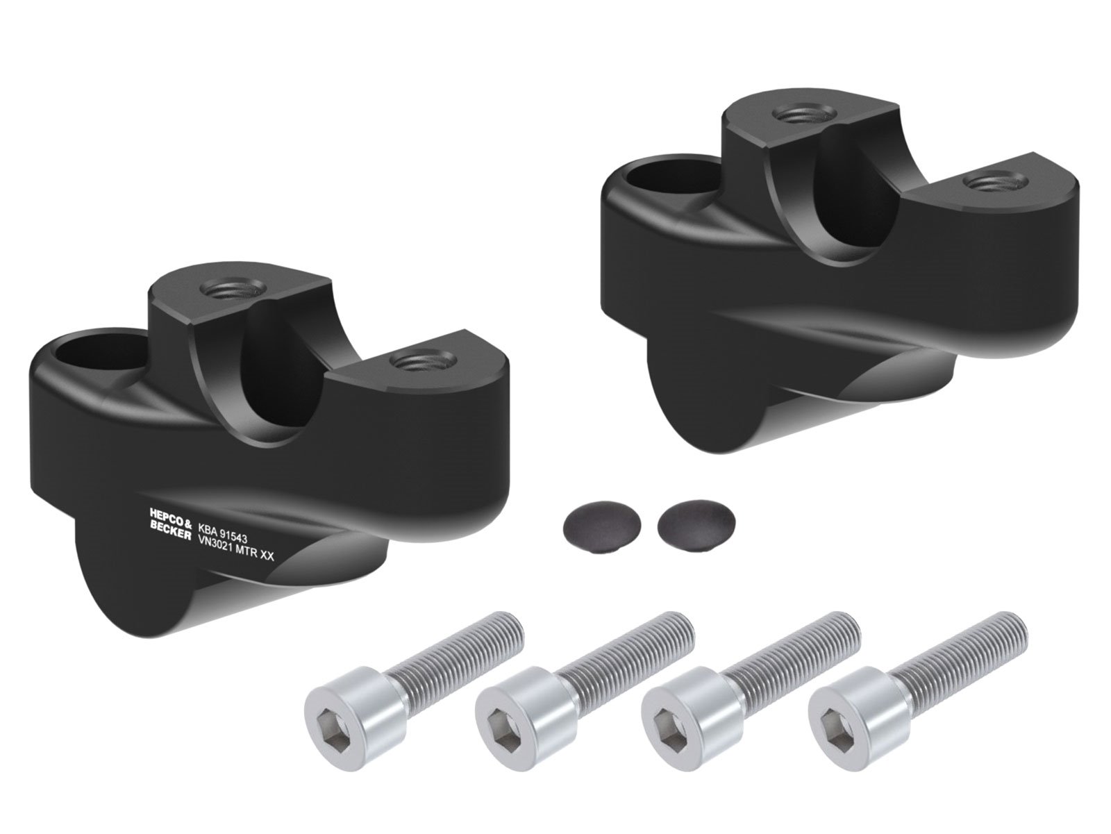 Podwyższenie kierownicy z przesunięciem 30 mm w górę, 21 mm w tył, czarne do Honda CBF 600 S / N 2008 - 2013 Hepco & Becker | 4245953 00 01