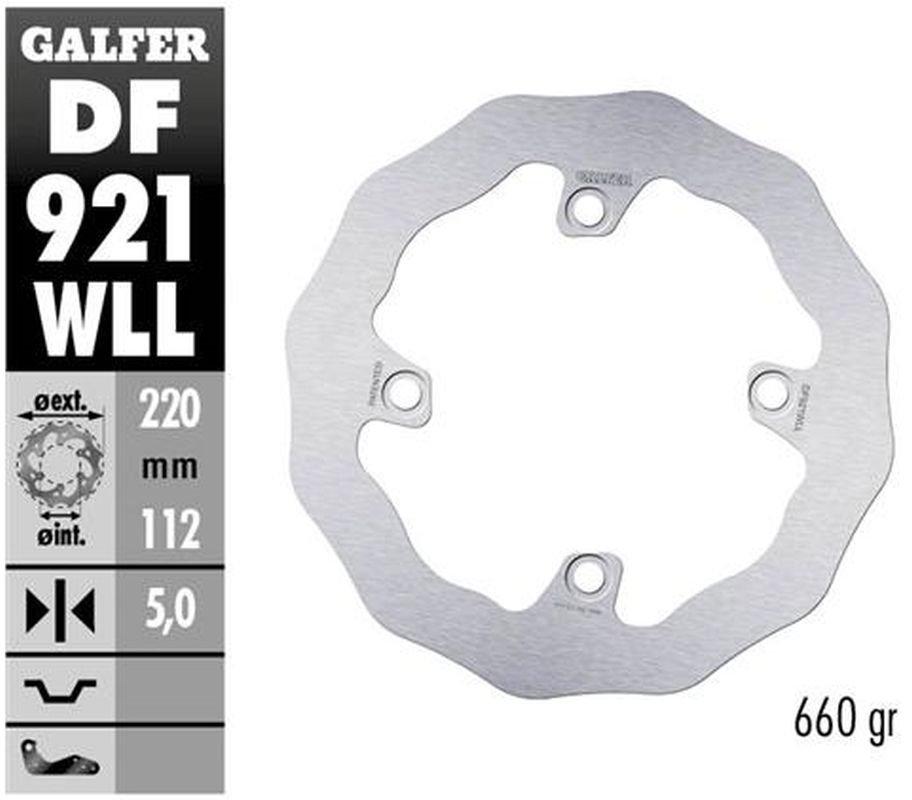Tarcza hamulcowa tył Sherco SE/SEF 250/300/450, SE 125, SE-R 2.5/3.0 ISIDE (dla WP i Kayaba) (220X112X5MM) Galfer | DF921WLL