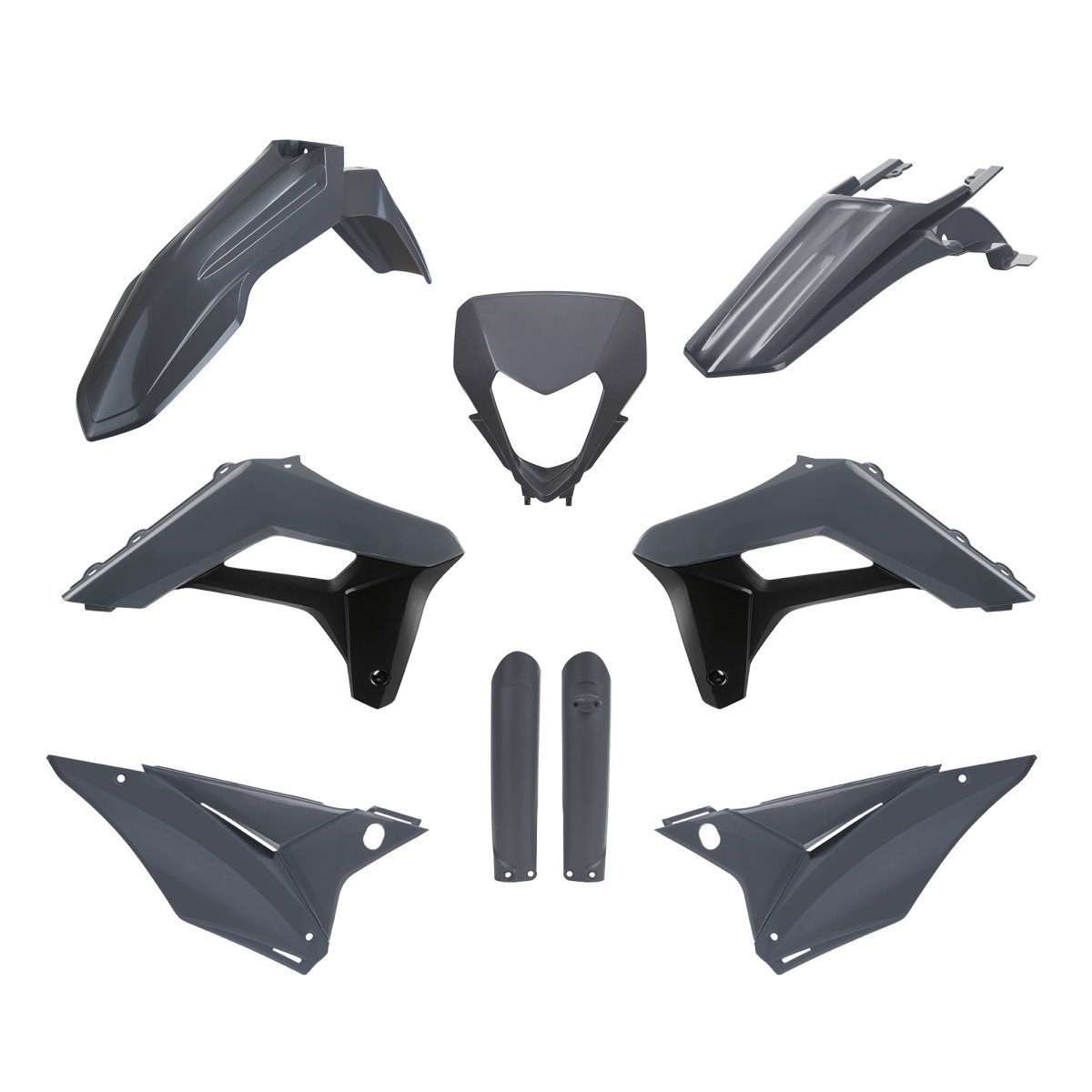 Komplet Plastików Sherco SE-R/SEF-R Szary Negro Polisport | 91380
