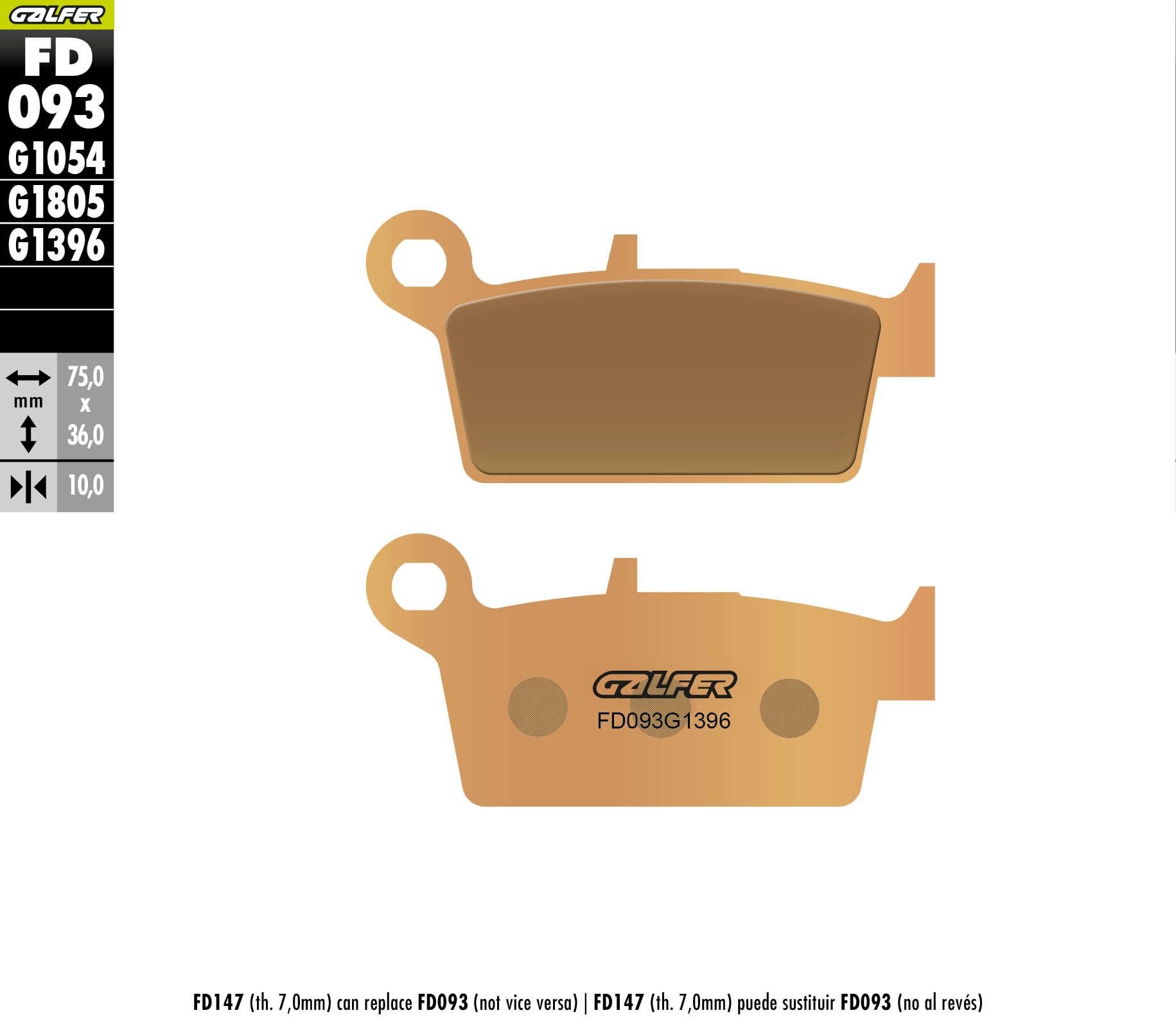 Klocki hamulcowe KH131 Spiek metaliczny (złote) Off Road Galfer | FD093G1396