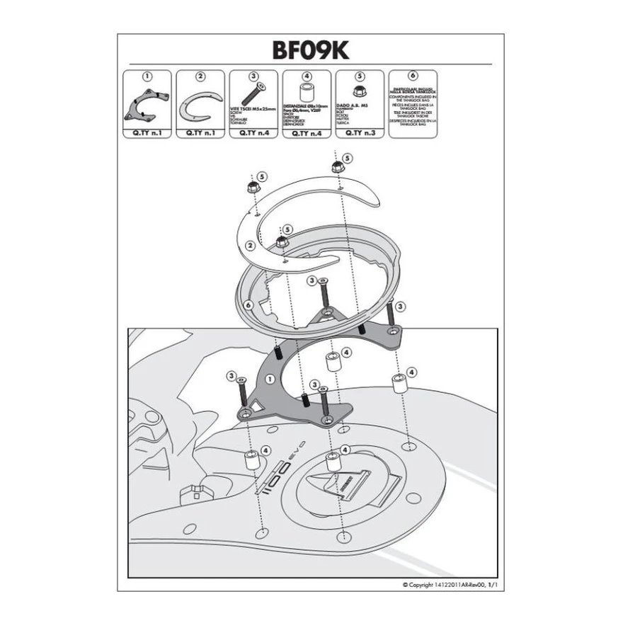 Mocowanie adapter tanklock Ducati Monster Kappa | BF09K