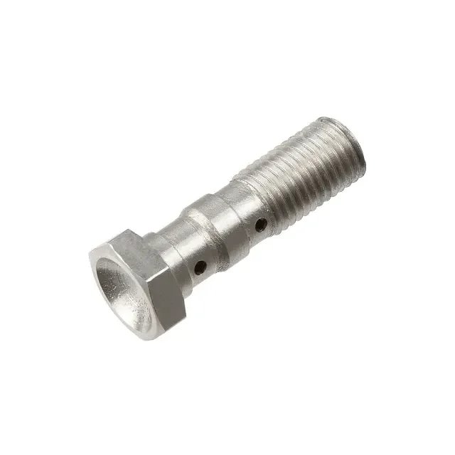 ZF Śruba hydrauliczna do przewodów hamulcowych M10x1,25 podwójna, kolor stalowy (CHROM) TRW | MCH951C