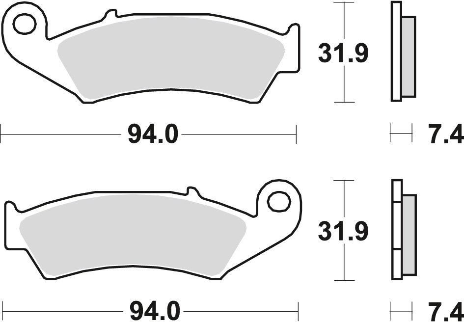 Klocki hamulcowe KH125 SINTER OFFROAD Honda CR 125/250, NX/XR 250, CR 500, XR 600, Kawasaki KX 125 PRZÓD TRW | MCB574SI