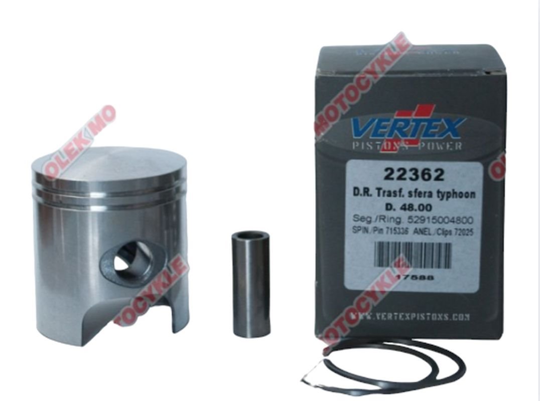 Tłok Top Performances Skutery 50 kit 75ccm (49,00mm +1,00) sworzeń 12mm Vertex | 22362100